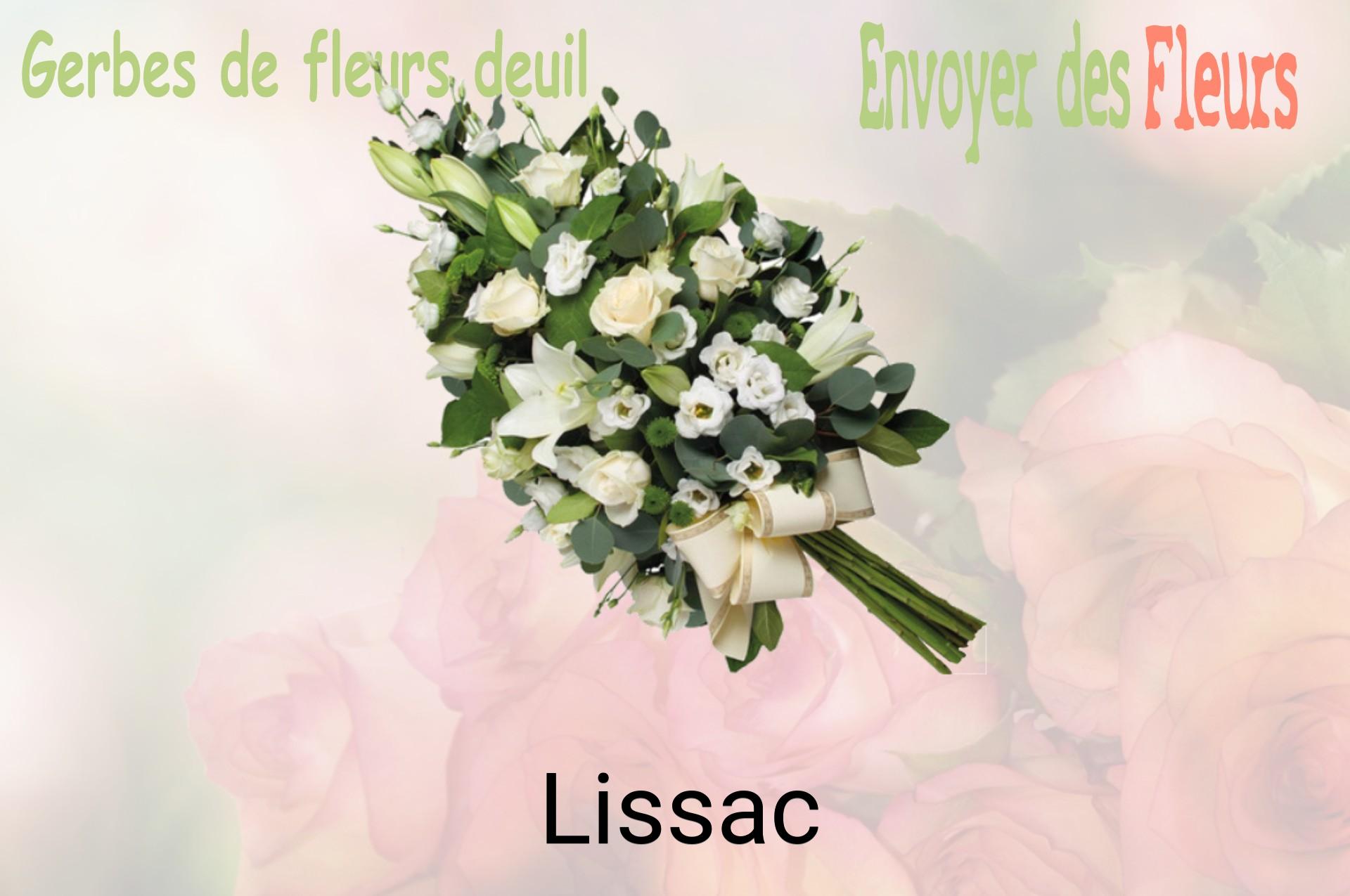 Gerbe de fleurs de deuil livrée à Lissac